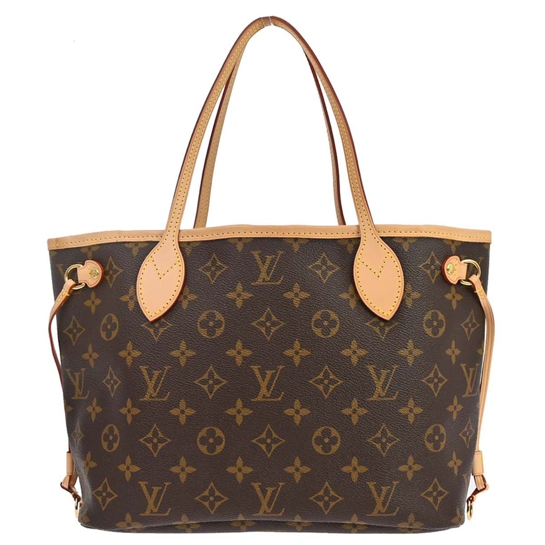 Louis Vuitton Neverfull PM Monogram Canvas Tote M40155: Louis Vuitton Neverfull PM Monogram Canvas Tote M40155 Louis Vuitton Neverfull PM tote handbag in brown Monogram canvas with leather trim and double handles. This women's tote features a hook-and-loop