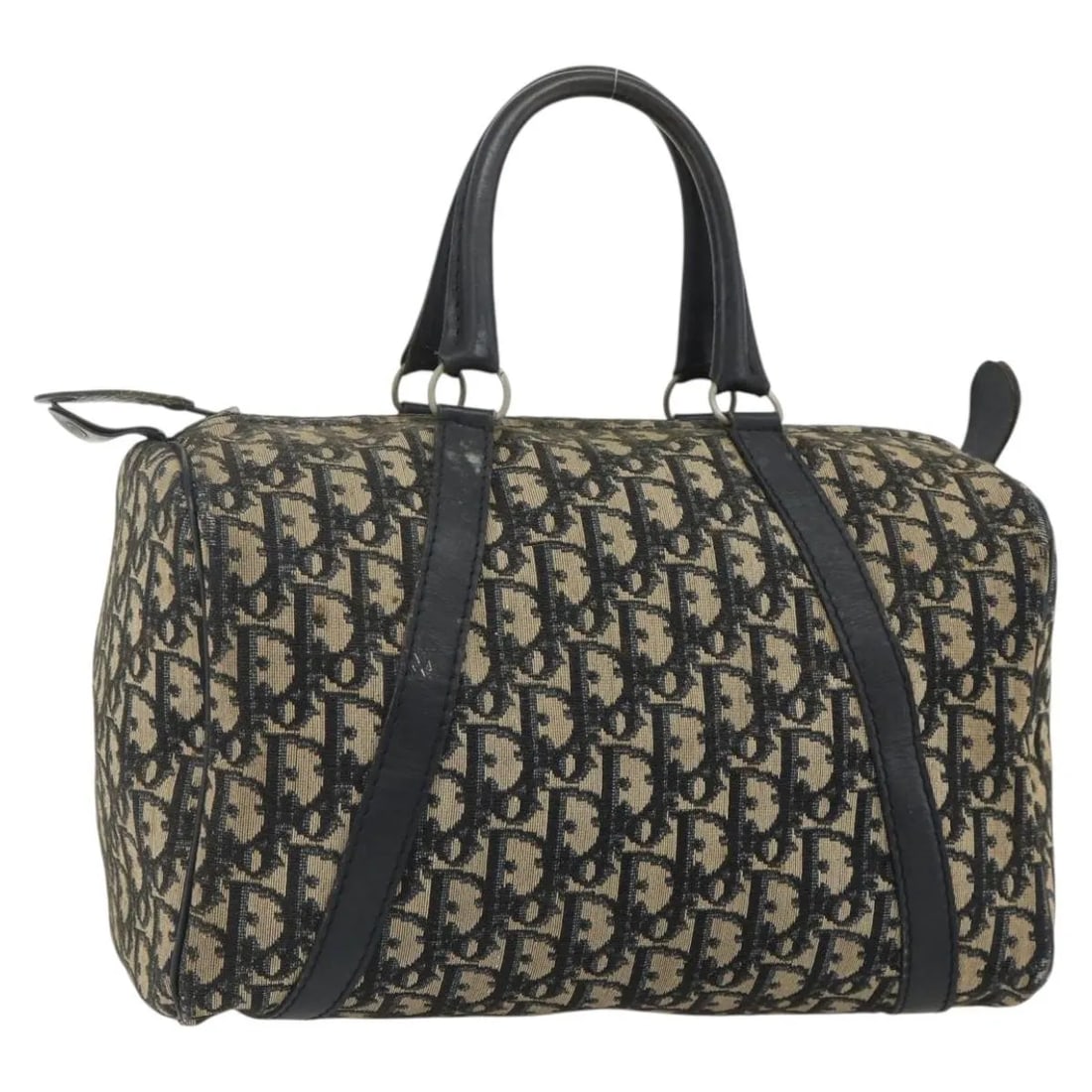 Christian Dior Trotter Canvas Boston Bag Navy: Christian Dior Trotter Canvas Boston Bag Navy This Christian Dior Vintage Trotter Boston Bag features the iconic Diorissimo canvas in navy. Designed for unisex use, the bag offers a classic silhouette