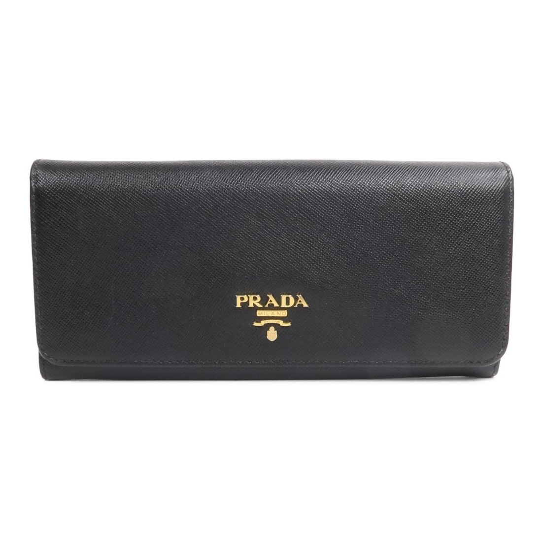 PRADA 1M1132 bifold long wallet black Saffiano leather GHW (1 of 12)