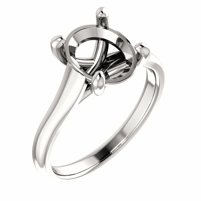 Rachel Koen Platinum Engagement Ring Mounting Size 6.5 Oval Cut: Rachel Koen Platinum Engagement Ring Mounting Size 6.5 Oval Cut Presenting an exquisite engagement ring mounting designed by Rachel Koen, crafted in luxurious 950 platinum. This elegant cathedral-styl