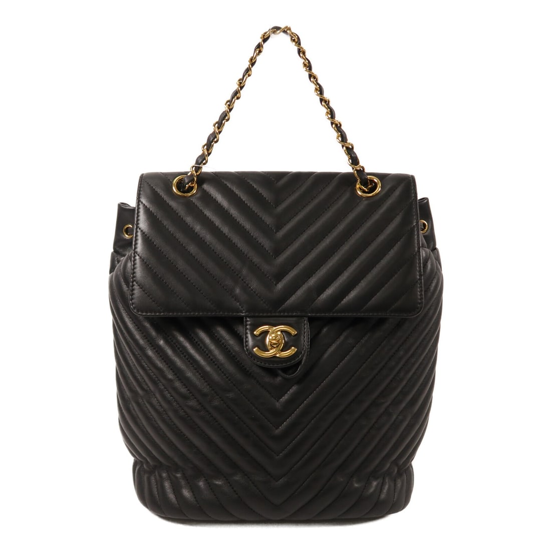 CHANEL Urban Spirit A91121 Black Lambskin Backpack with CC GHW (1 of 15)