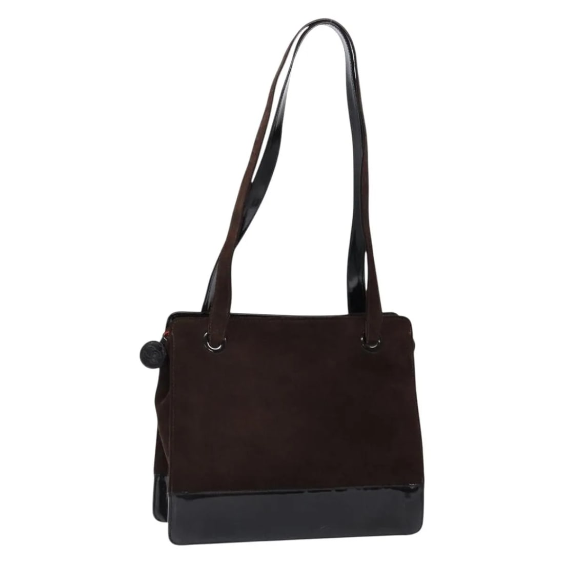 Chanel Suede Tote Bag Brown Vintage Logo 30cm by 25cm by 10cm: Chanel Suede Tote Bag Brown Vintage Logo 30cm by 25cm by 10cm This pre-owned Chanel Vintage Logo Tote is crafted from brown suede and features the iconic Chanel logo design. It is designed for women a