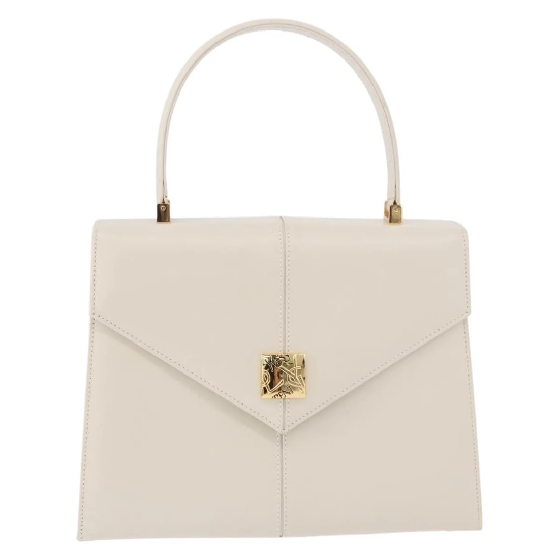 Saint Laurent Vintage Handbag White Leather France: Saint Laurent Vintage Handbag White Leather France Vintage Saint Laurent handbag for women in white leather. Made in France, this model measures 27 cm x 20 cm x 9 cm and is in good condition with ligh