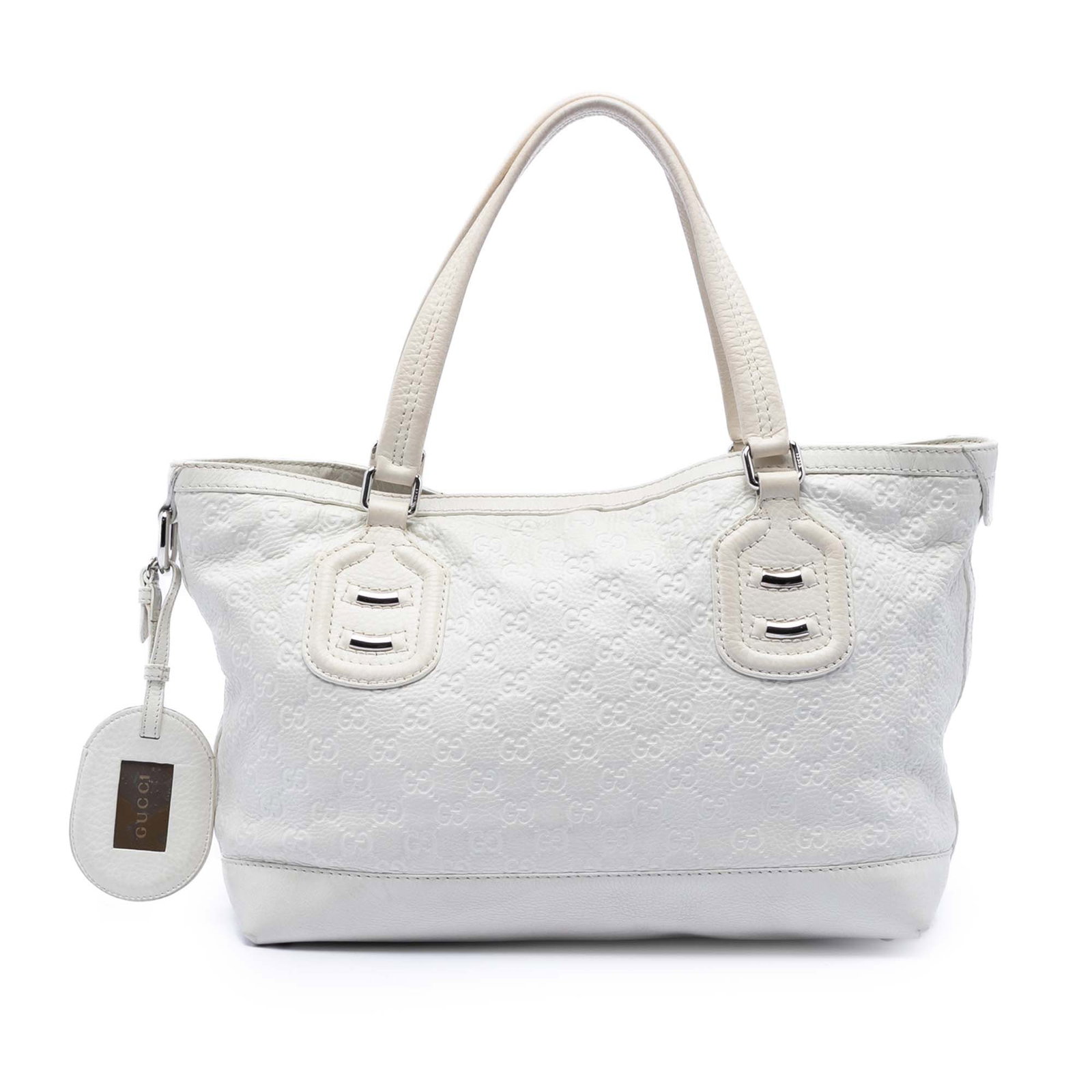 Gucci white embossed leather tote Guccissima Techno Tag (1 of 7)