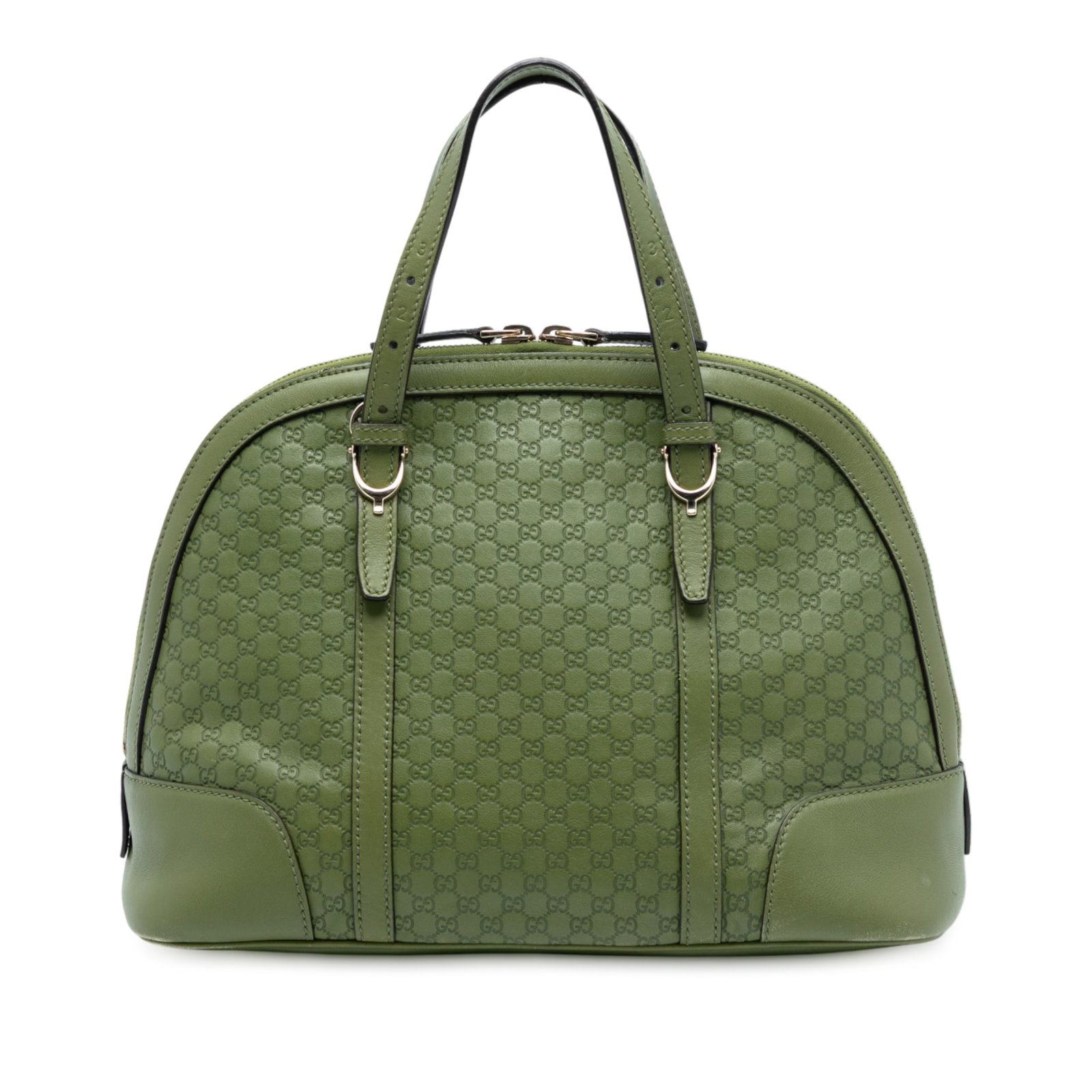 Green Leather Gucci Microguccissima Nice Dome Small Satchel Bag (1 of 7)