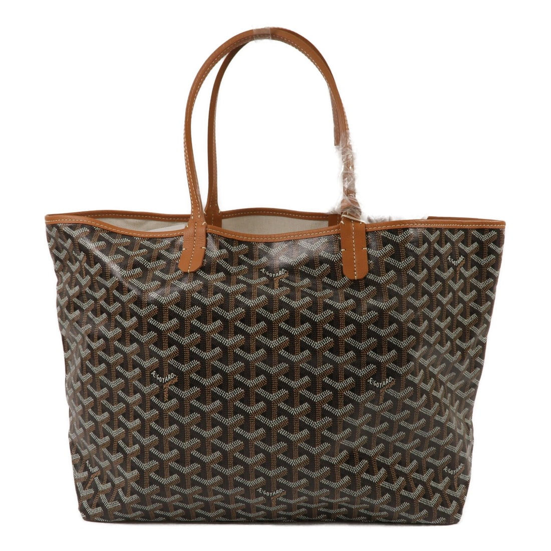 Goyard Saint Louis PM Brown Coated Canvas Tote with Pouch: Goyard Saint Louis PM Brown Coated Canvas Tote with Pouch Goyard SHW Saint Louis PM tote bag in brown, made from PVC coated canvas. The bag is presented in pristine condition and comes with storage ba