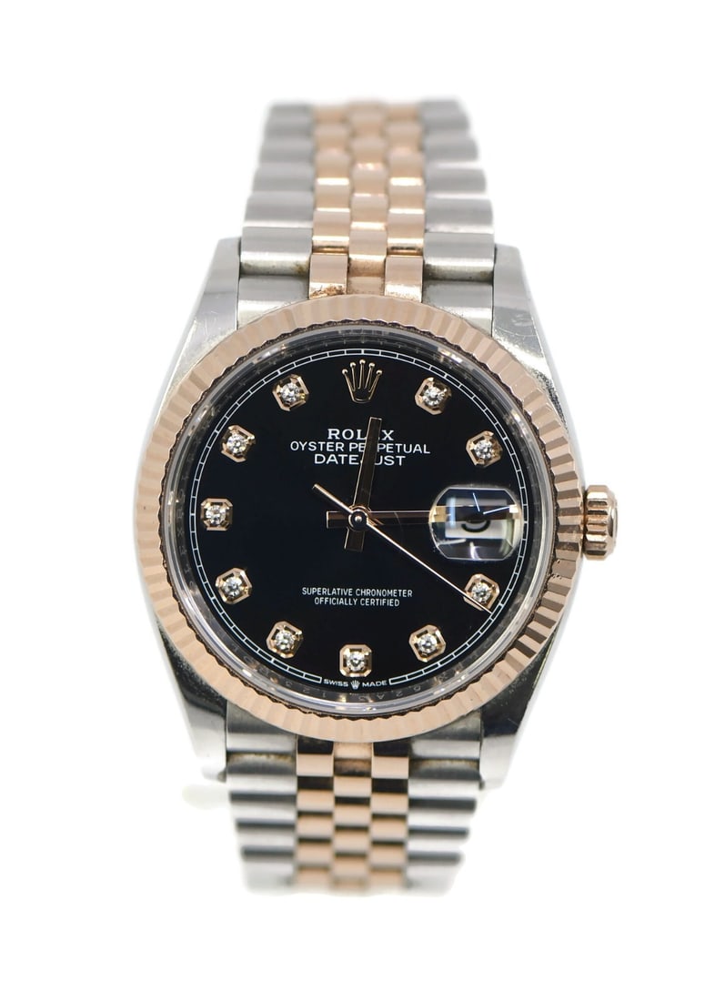 Rolex Datejust 126231 Black Diamond Dial Two Tone 36mm Watch with Box Papers (1 of 6)