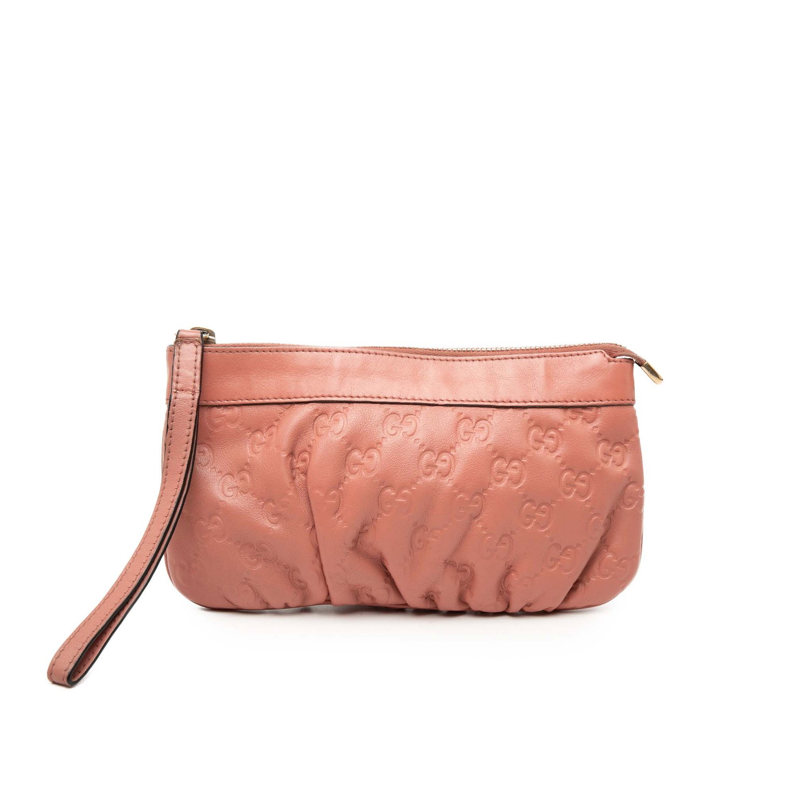 Gucci pink leather wristlet clutch with card slots (1 of 7)
