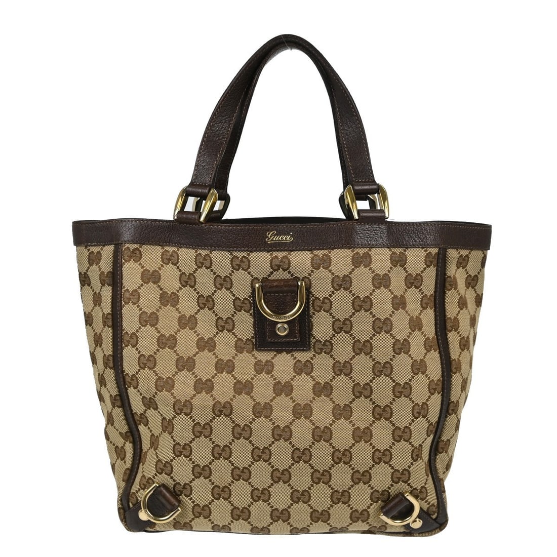 Gucci Abbey Large Beige GG Canvas and Leather Tote Handbag (1 of 12)