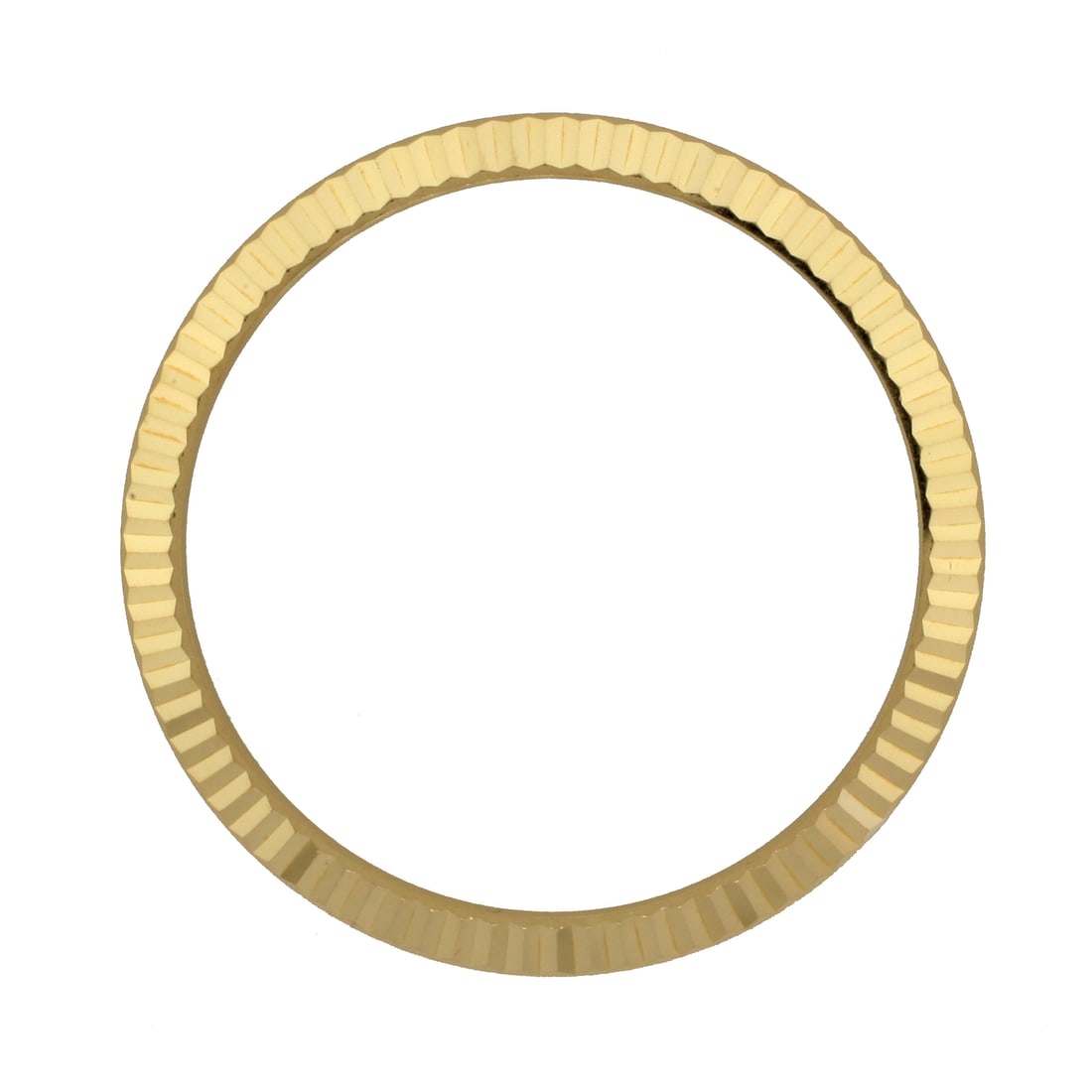 Rolex 18K Yellow Gold Fluted Bezel for 42mm Sky-Dweller Watch: Rolex 18K Yellow Gold Fluted Bezel for 42mm Sky-Dweller Watch This is a pre-owned Rolex fluted bezel crafted from 18K yellow gold, designed for the 42mm Sky-Dweller model. Made in Switzerland, it is c