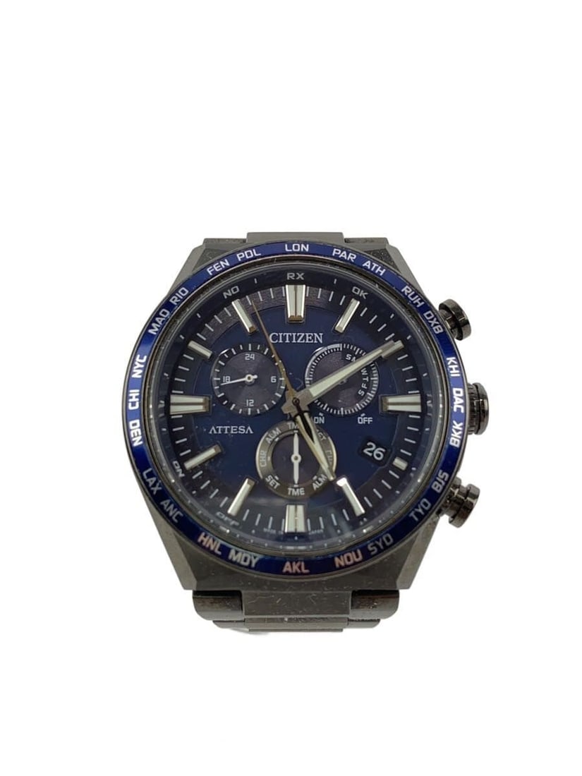 Citizen E660-007C804 Atessa men's titanium solar wristwatch: Citizen E660-007C804 Atessa men's titanium solar wristwatch Citizen Atessa Eco-Drive solar titanium men's wristwatch in navy. This pre-owned watch is described as Used B and slightly used, with a tita