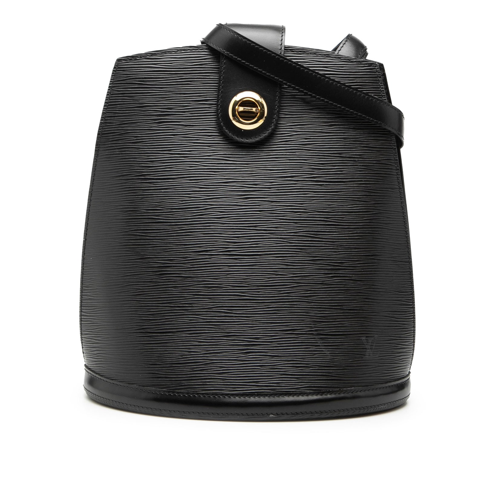 Black Epi Leather Cluny Shoulder Bag by Louis Vuitton: Black Epi Leather Cluny Shoulder Bag by Louis Vuitton This Louis Vuitton Epi Cluny bag features a black epi leather body, an adjustable shoulder strap, and a top strap with a twist lock closure. The i