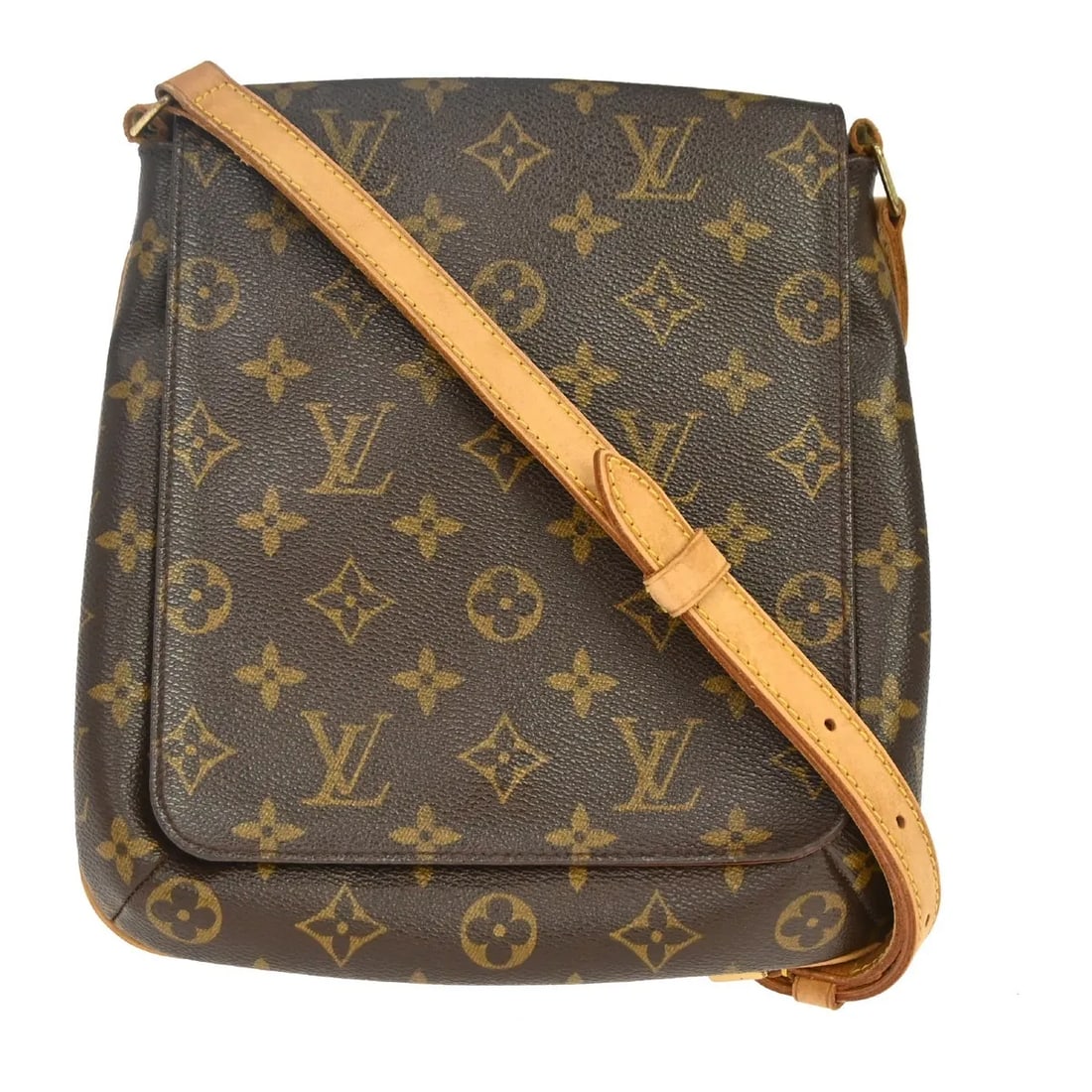 Louis Vuitton Musette Salsa Brown Canvas Shoulder Bag: Louis Vuitton Musette Salsa Brown Canvas Shoulder Bag Louis Vuitton Musette Salsa handbag in brown monogram canvas, designed for women. It was made in Spain and measures 24 cm x 25 cm x 7.5 cm. Condit