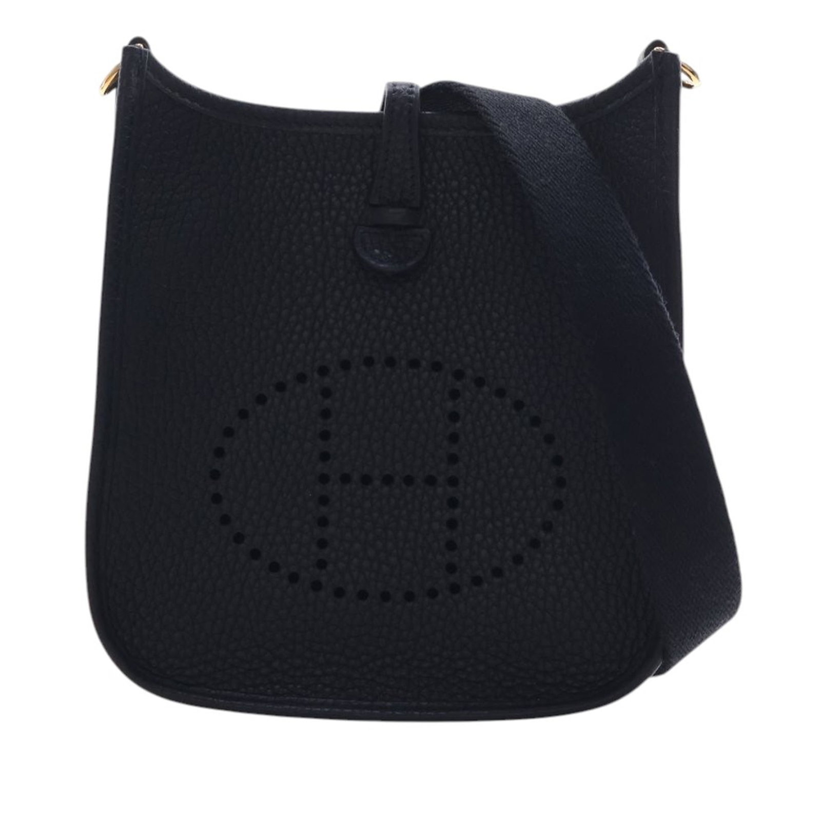 Hermes Evelyne 16 Amazone Clemence Leather Bag Noir: Hermes Evelyne 16 Amazone Clemence Leather Bag Noir Hermes Clemence Evelyne 16 Amazone bag in Noir Clemence leather with a detachable flat canvas strap and an open top with strap and snap closure. Inc
