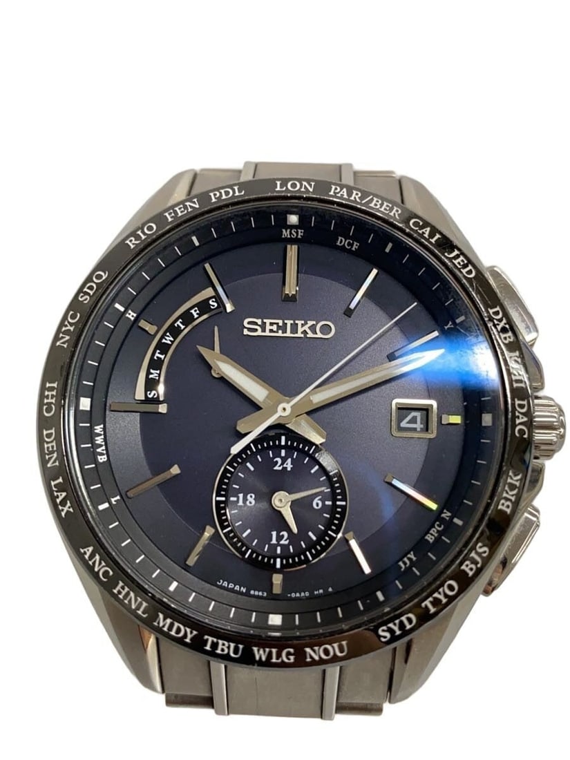Seiko Brightz Flight Expert Black Stainless Steel Men's Wristwatch (1 of 6)
