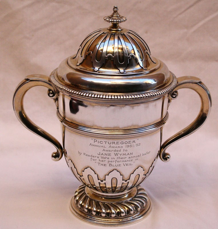 Jane Wyman Sterling Silver Trophy Award from Ronald Reagan 1951-52 (1 of 9)