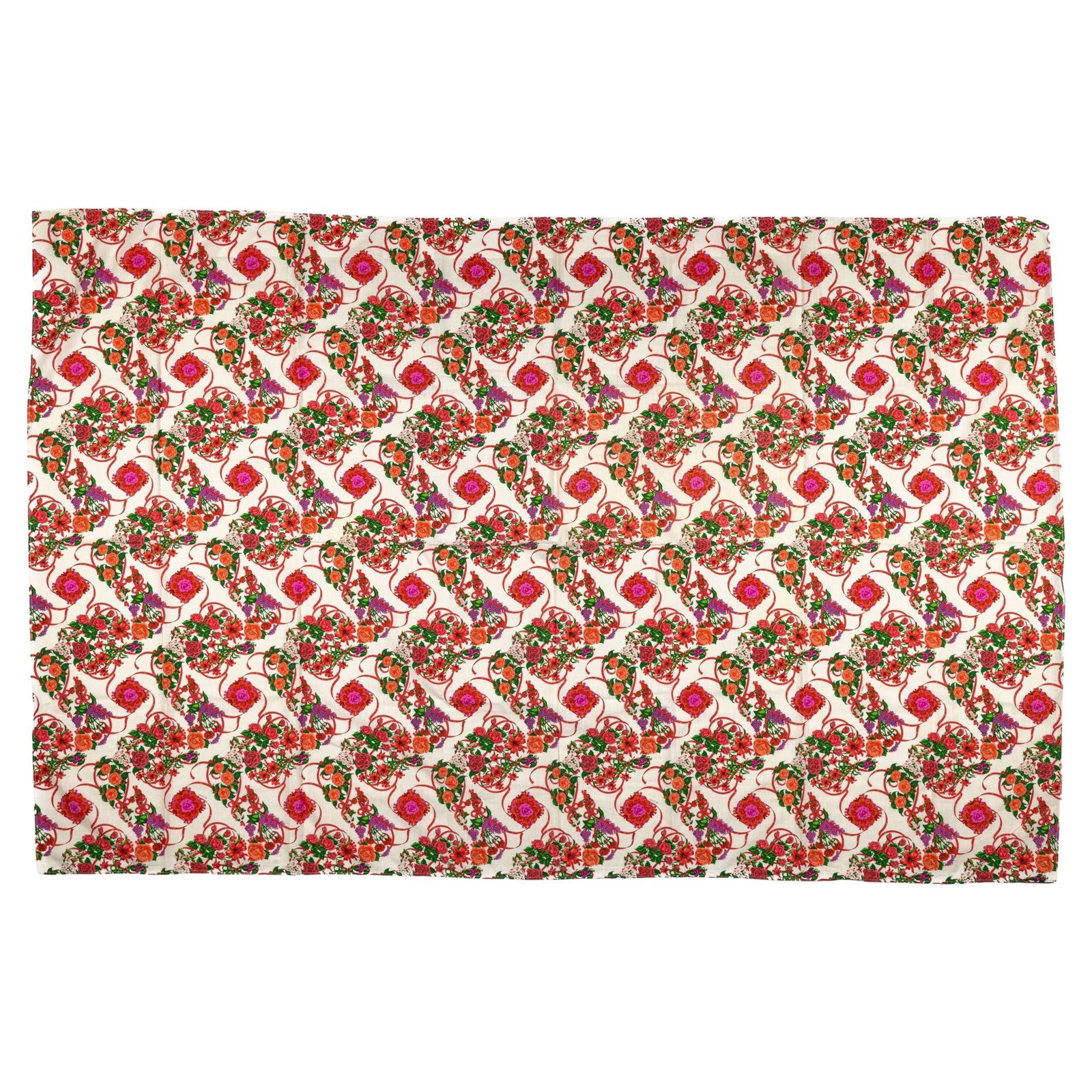 Hermes Vintage Floral Sarong 50x78in Linen Cotton Silk France (1 of 4)