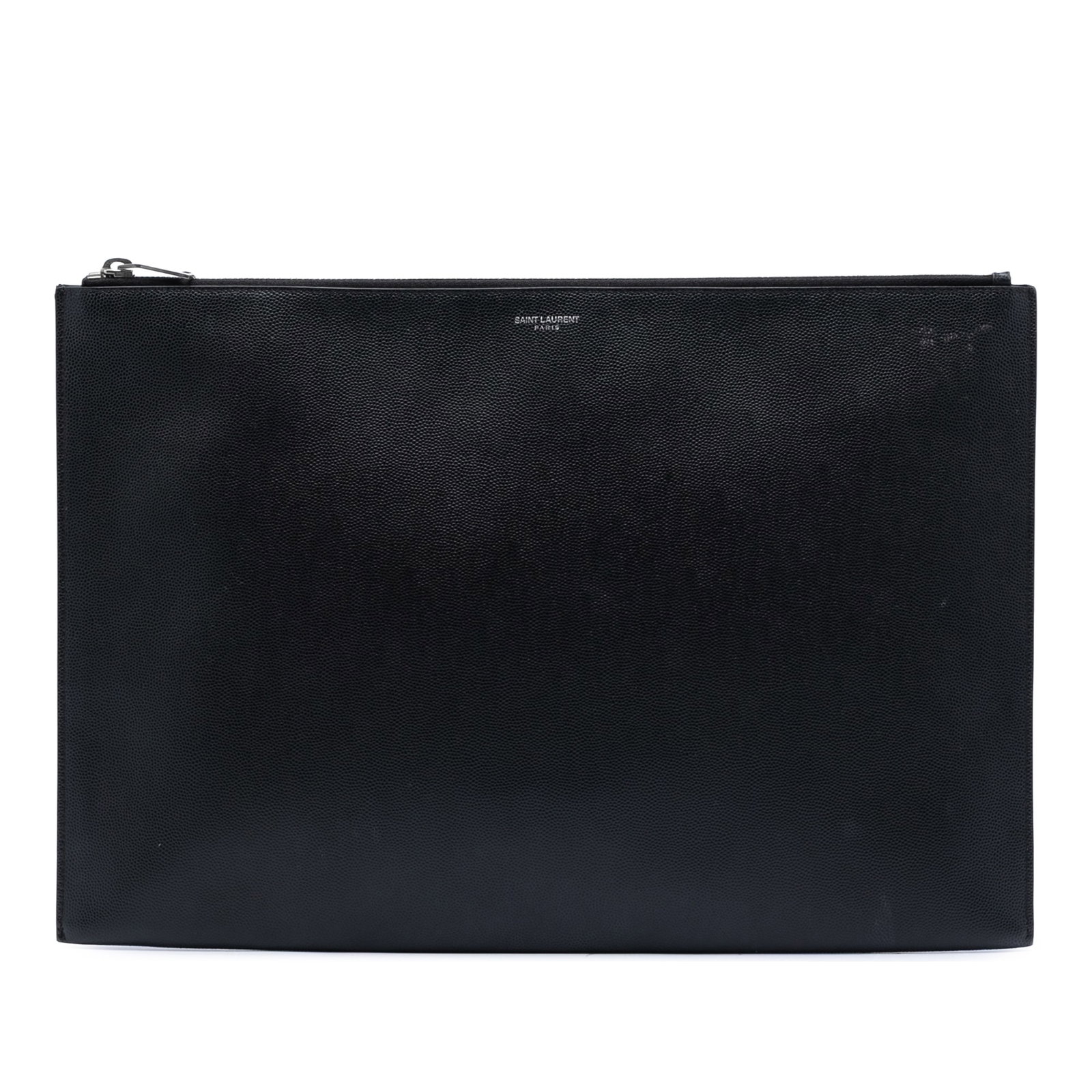 Saint Laurent Grain De Poudre Leather Document Zip Clutch (1 of 7)