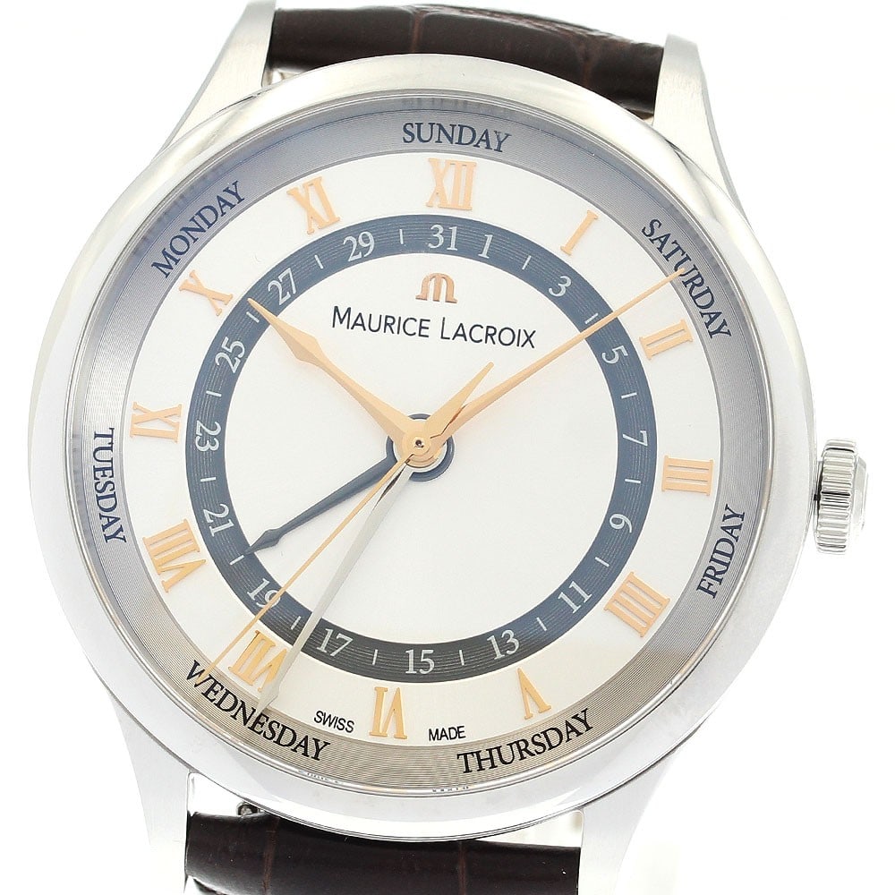Maurice Lacroix Masterpiece 5 Hands Automatic Mens Wristwatch MP6507-SS001-110-3: Maurice Lacroix Masterpiece 5 Hands Automatic Mens Wristwatch MP6507-SS001-110-3 Maurice Lacroix Masterpiece 5 Hands men's wristwatch, reference MP6507-SS001-110-3. It features a silver dial, automati