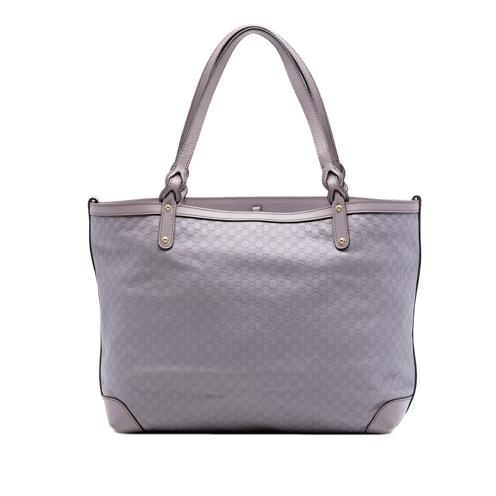 Gucci Medium Microguccissima Craft Leather Tote Bag Purple: Gucci Medium Microguccissima Craft Leather Tote Bag Purple This medium tote bag is crafted from embossed leather in purple and features flat leather handles, an open top with a lobster claw closure, a