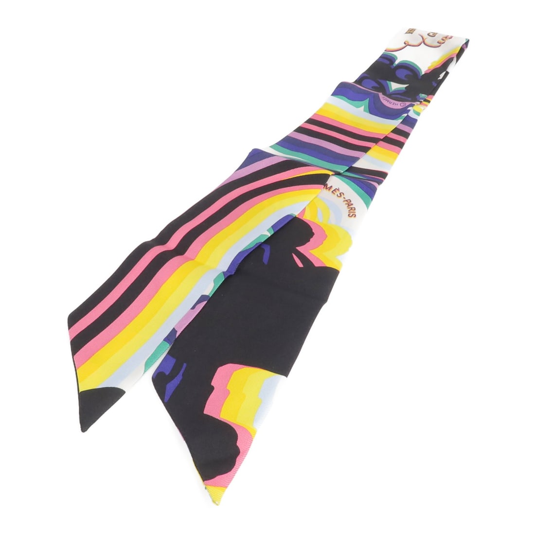 Hermes Twilly Silk Scarf for Women Multicolor France: Hermes Twilly Silk Scarf for Women Multicolor France Hermes Twilly scarf in multicolor silk, designed for women in a regular size. Made in France, this item is identified as model Twilly and is offere