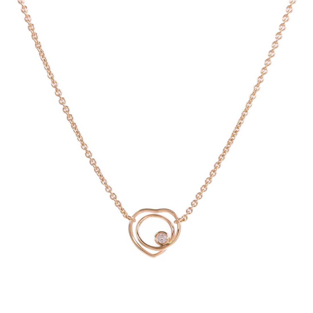 Hermes Vertige Coeur 18K Rose Gold Diamond Necklace: Hermes Vertige Coeur 18K Rose Gold Diamond Necklace Hermes Vertige Coeur Necklace in 18K pink gold with diamond accents. The piece is described as color clear and comes with a storage box and guarante