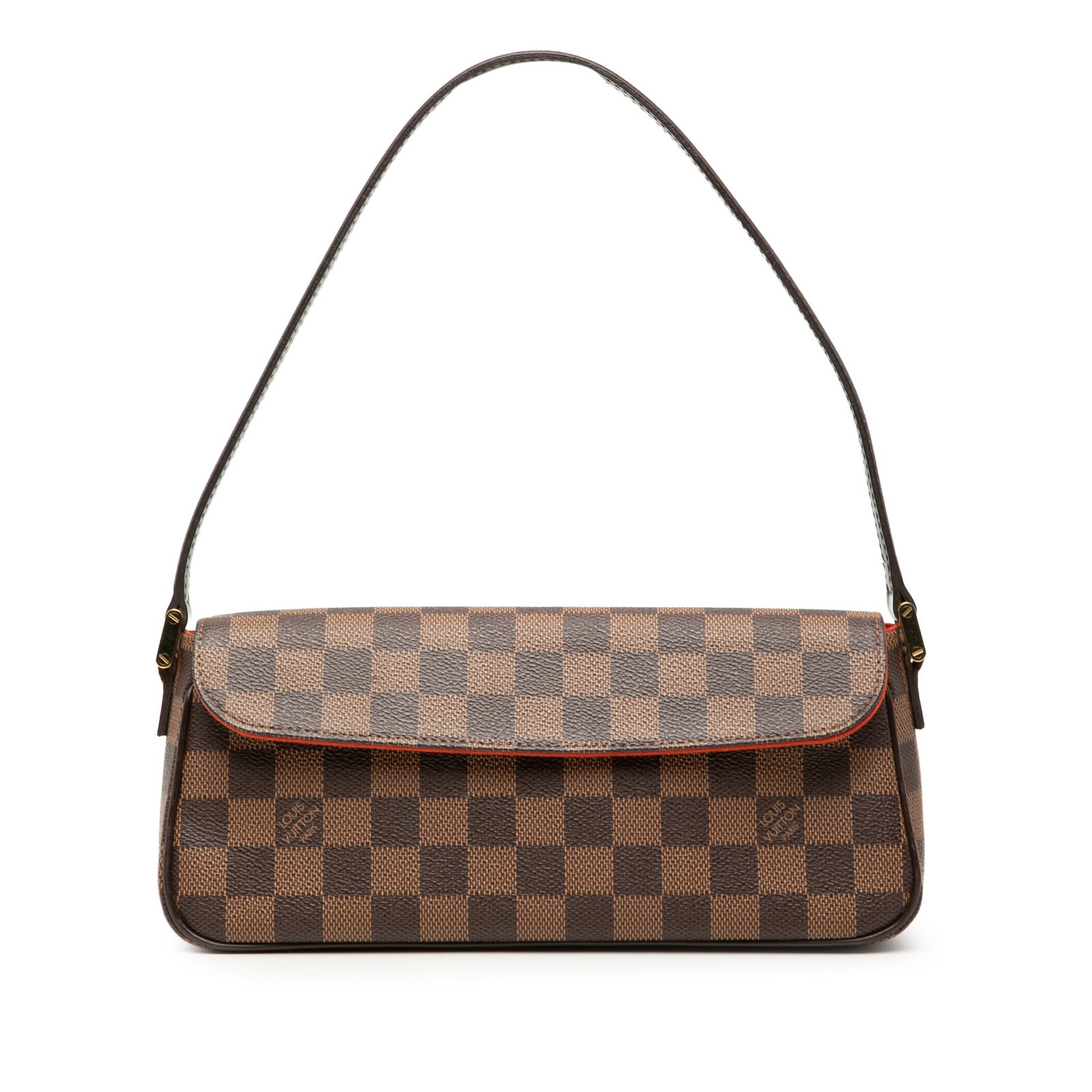 Damier Ebene Louis Vuitton crossbody bag Recoleta: Damier Ebene Louis Vuitton crossbody bag Recoleta This Louis Vuitton Damier Ebene Recoleta bag features the signature Damier canvas with leather trim, a flat leather strap, a front flap with a magneti