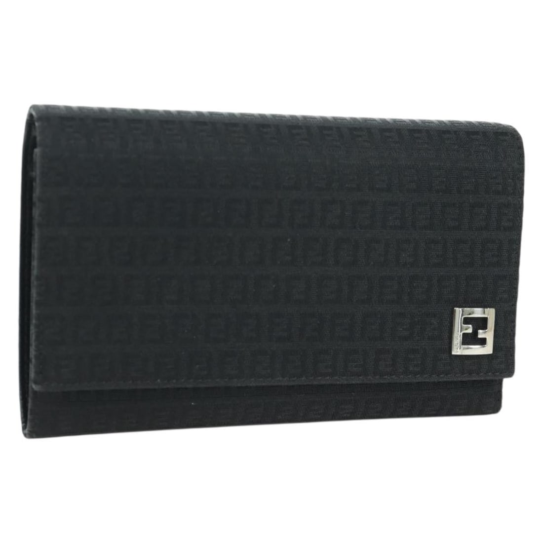 Black Zucchino Canvas Trifold Wallet by Fendi with Item Box (1 of 18)