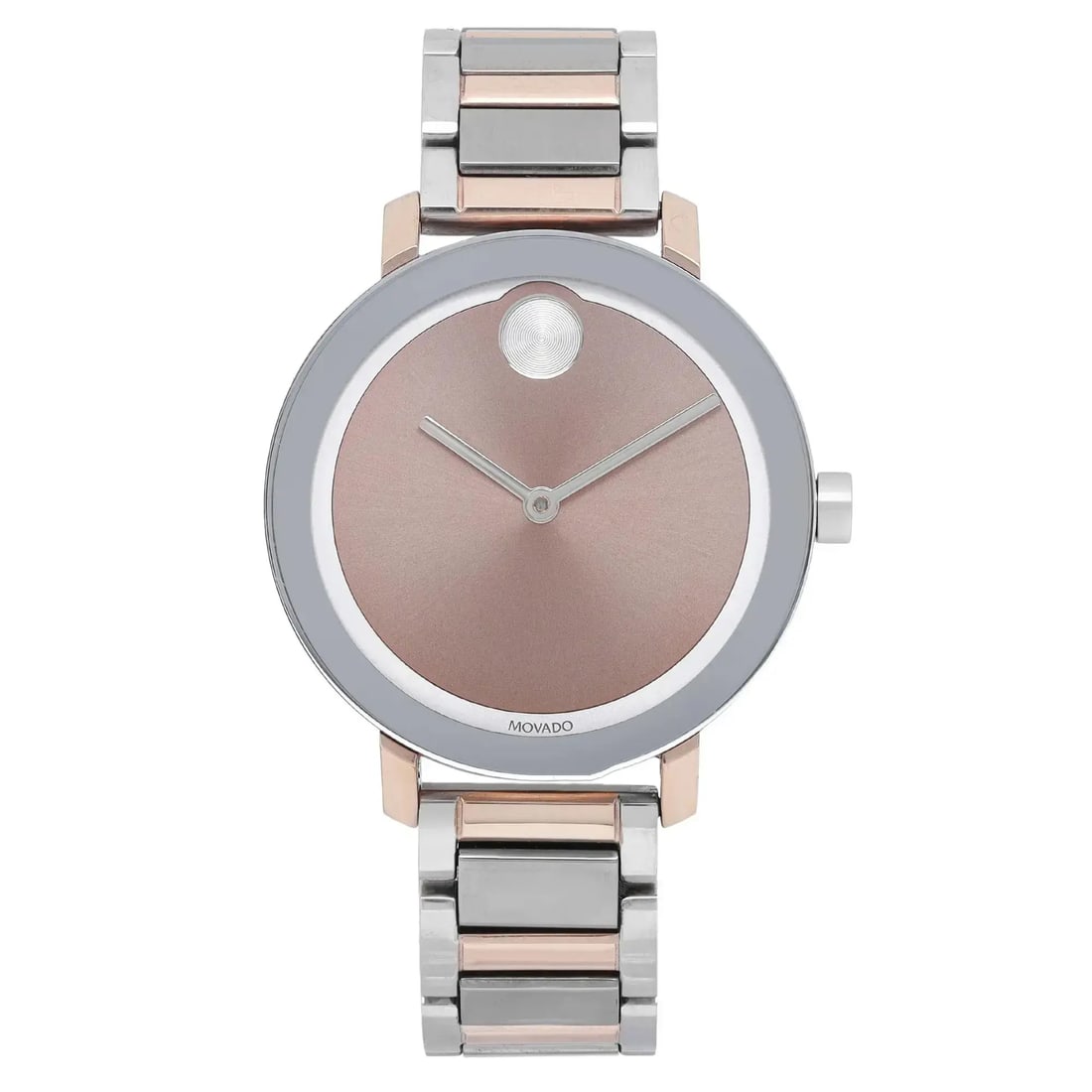 Movado Bold Evolution Two-Tone Ladies Watch Rose Gold Dial 3600703: Movado Bold Evolution Two-Tone Ladies Watch Rose Gold Dial 3600703 Discover the elegance of the Movado Bold Evolution Two-Tone Ladies Watch, featuring a stunning rose gold dial. This wristwatch combin