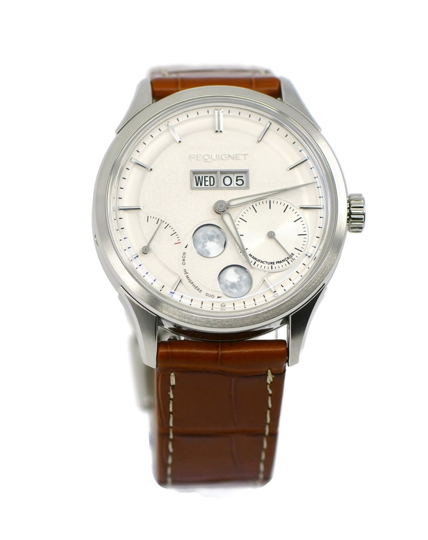Pequignet Royale Paris Stainless Steel Automatic Watch 9100633 with Box and Papers: Pequignet Royale Paris Stainless Steel Automatic Watch 9100633 with Box and Papers Discover the elegance of the Pequignet Royale Paris Stainless Steel Watch. This exquisite wristwatch features a mecha