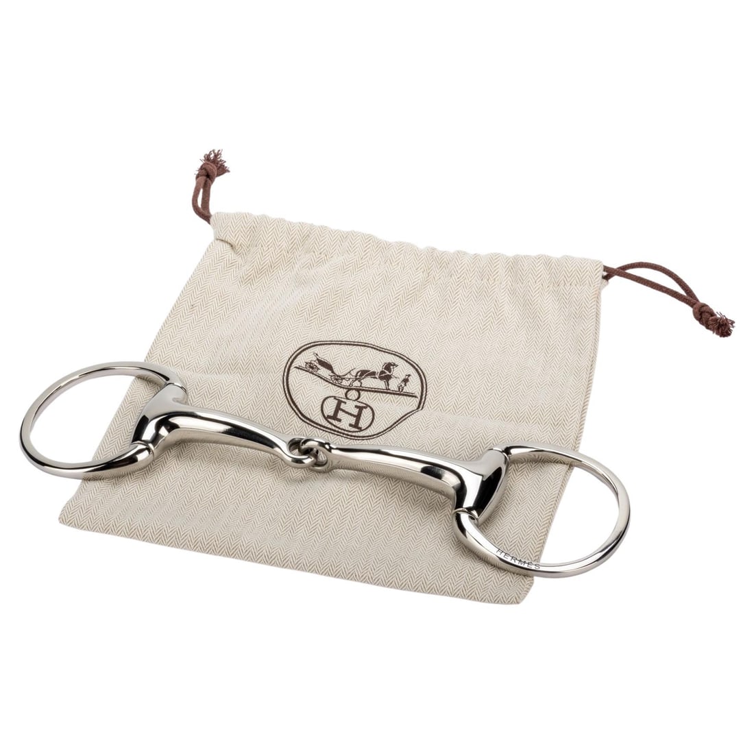 Hermes Large Palladium Mors Scarf Belt Ring with Dustcover (1 of 5)