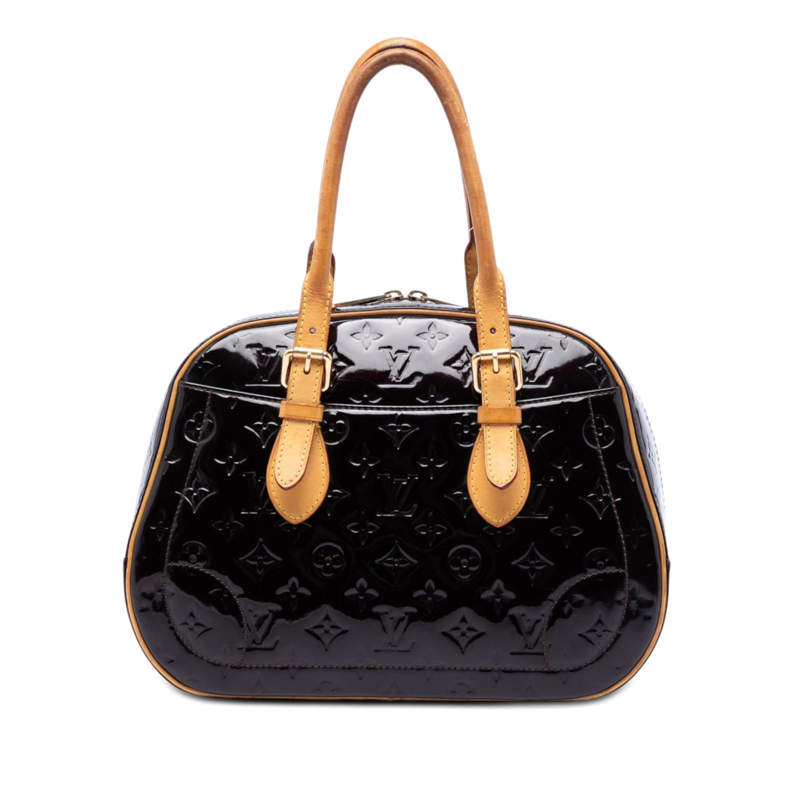 Louis Vuitton Summit Drive Monogram Vernis Leather Handbag Purple: Louis Vuitton Summit Drive Monogram Vernis Leather Handbag Purple Louis Vuitton Monogram Vernis Summit Drive bag in purple vernis leather with rolled vachetta leather handles, a top zip closure, exter