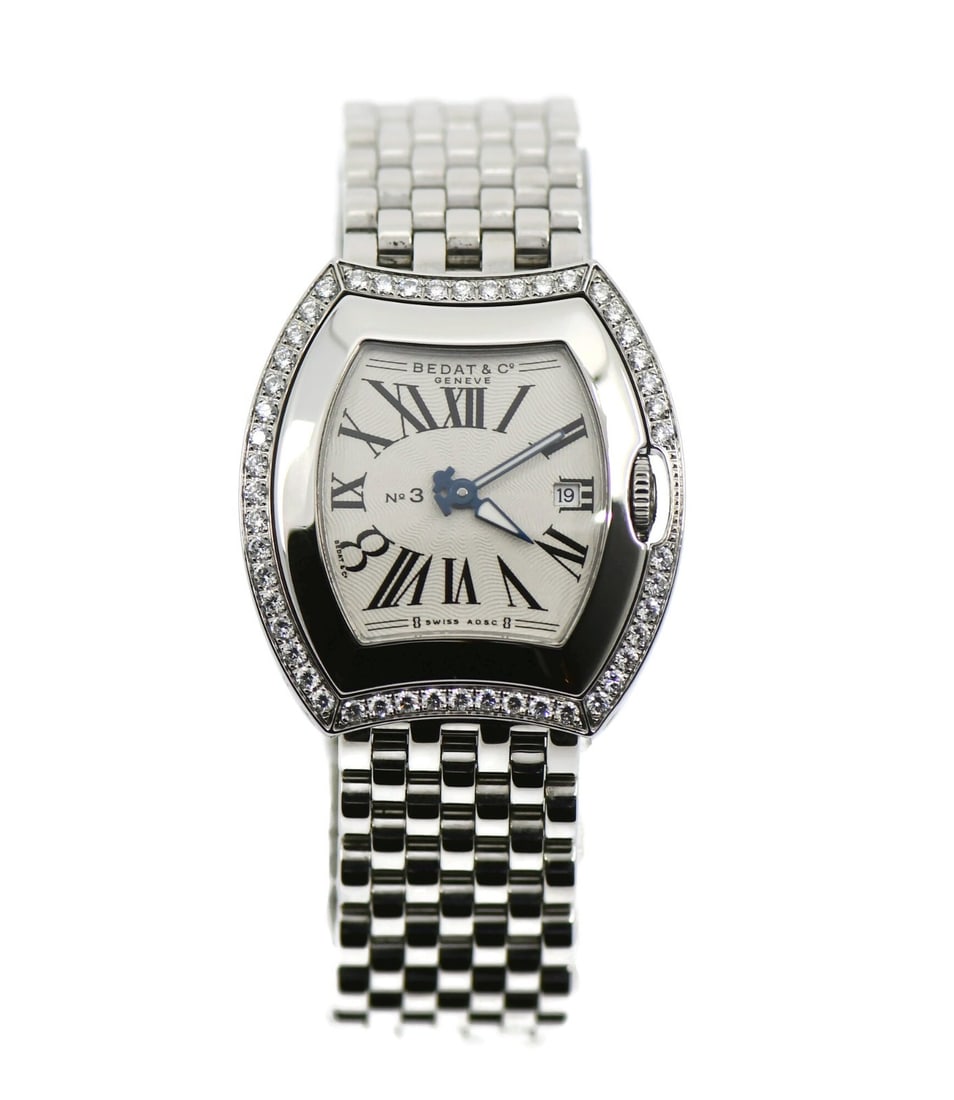 Bedat & Co No 3 Diamond Analog Quartz Watch Ref 334: Bedat & Co No 3 Diamond Analog Quartz Watch Ref 334 The Bedat & Co No 3 Diamond Stainless Steel Watch combines luxury with precision. This elegant wristwatch features a durable stainless steel case an
