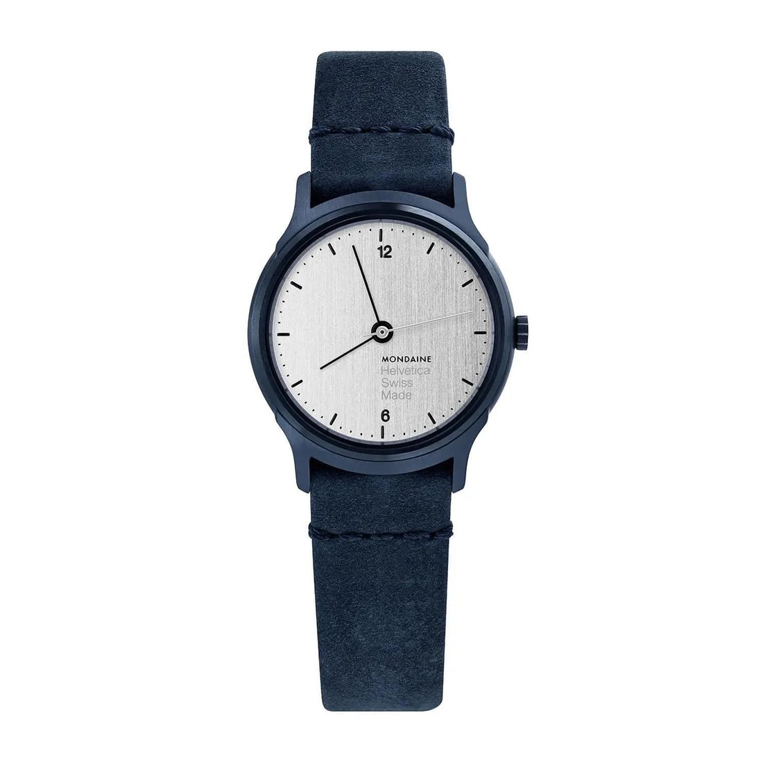 Mondaine Helvetica Ladies Quartz Watch Steel Blue Bezel 26mm Silver Dial: Mondaine Helvetica Ladies Quartz Watch Steel Blue Bezel 26mm Silver Dial The Mondaine Helvetica 26mm Steel Silver Dial Ladies Quartz Watch is a stylish and casual wristwatch designed for everyday eleg