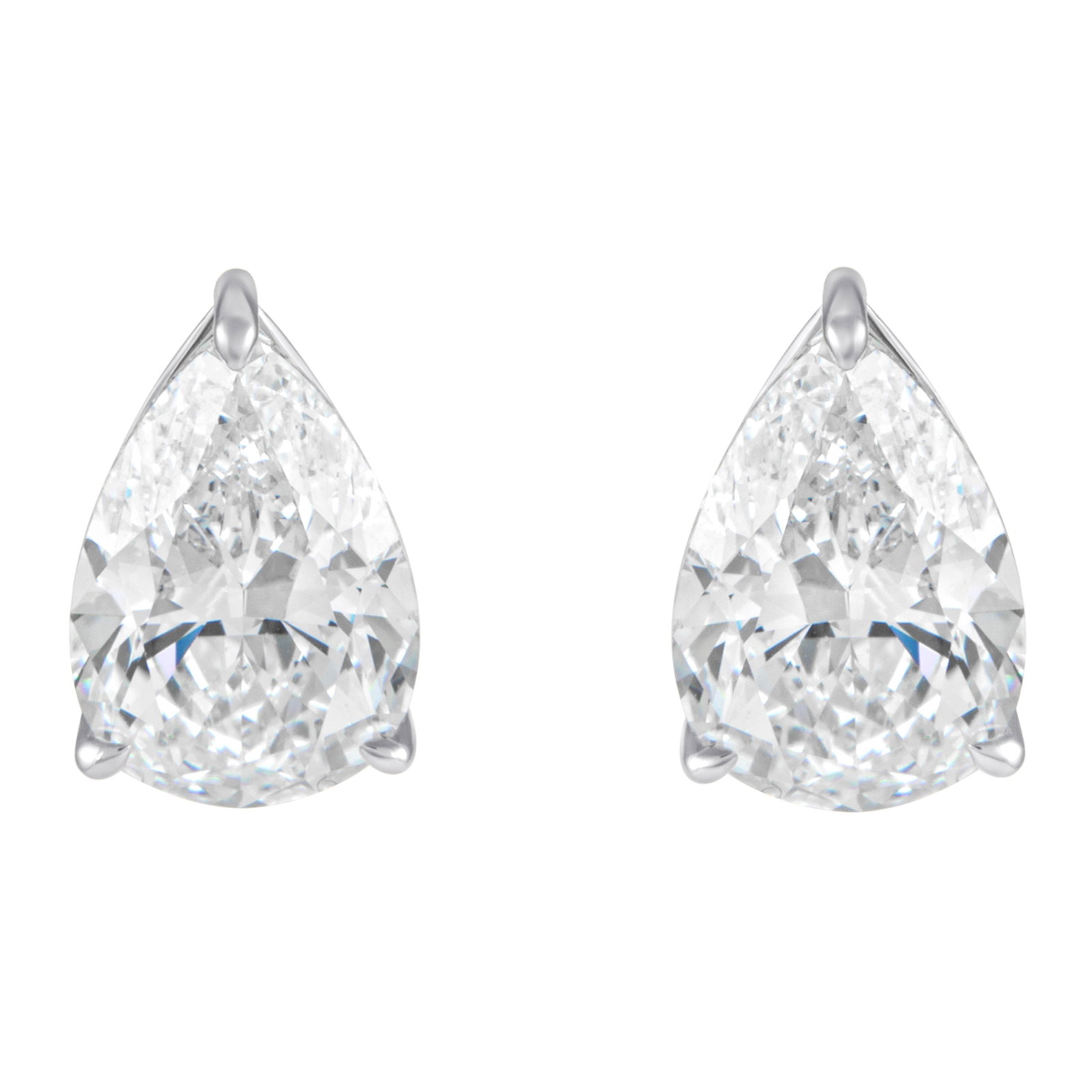 GIA 10.05ct Pear Diamond Stud Earrings 18k White Gold (1 of 5)