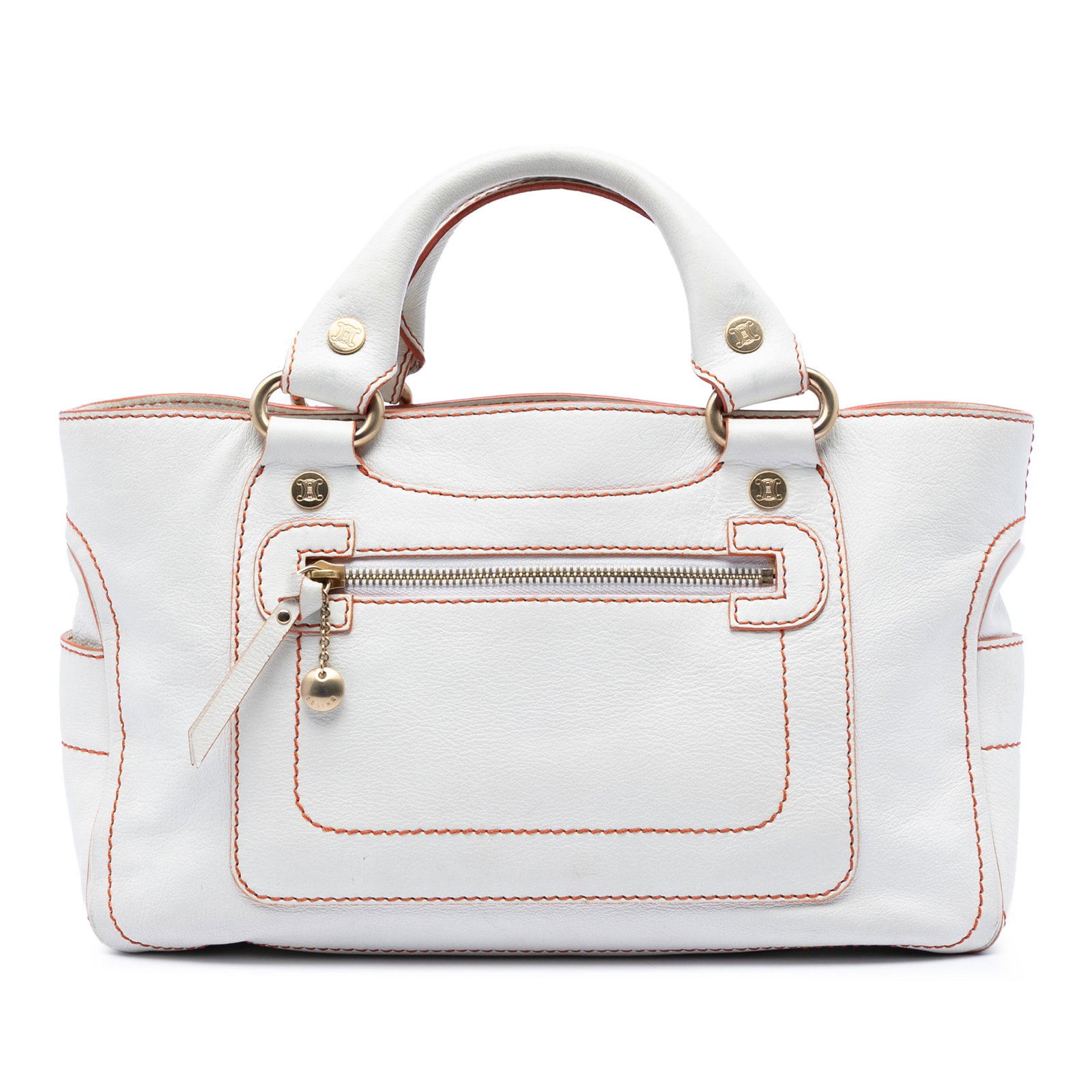 Celine white leather Boogie tote handbag (1 of 6)