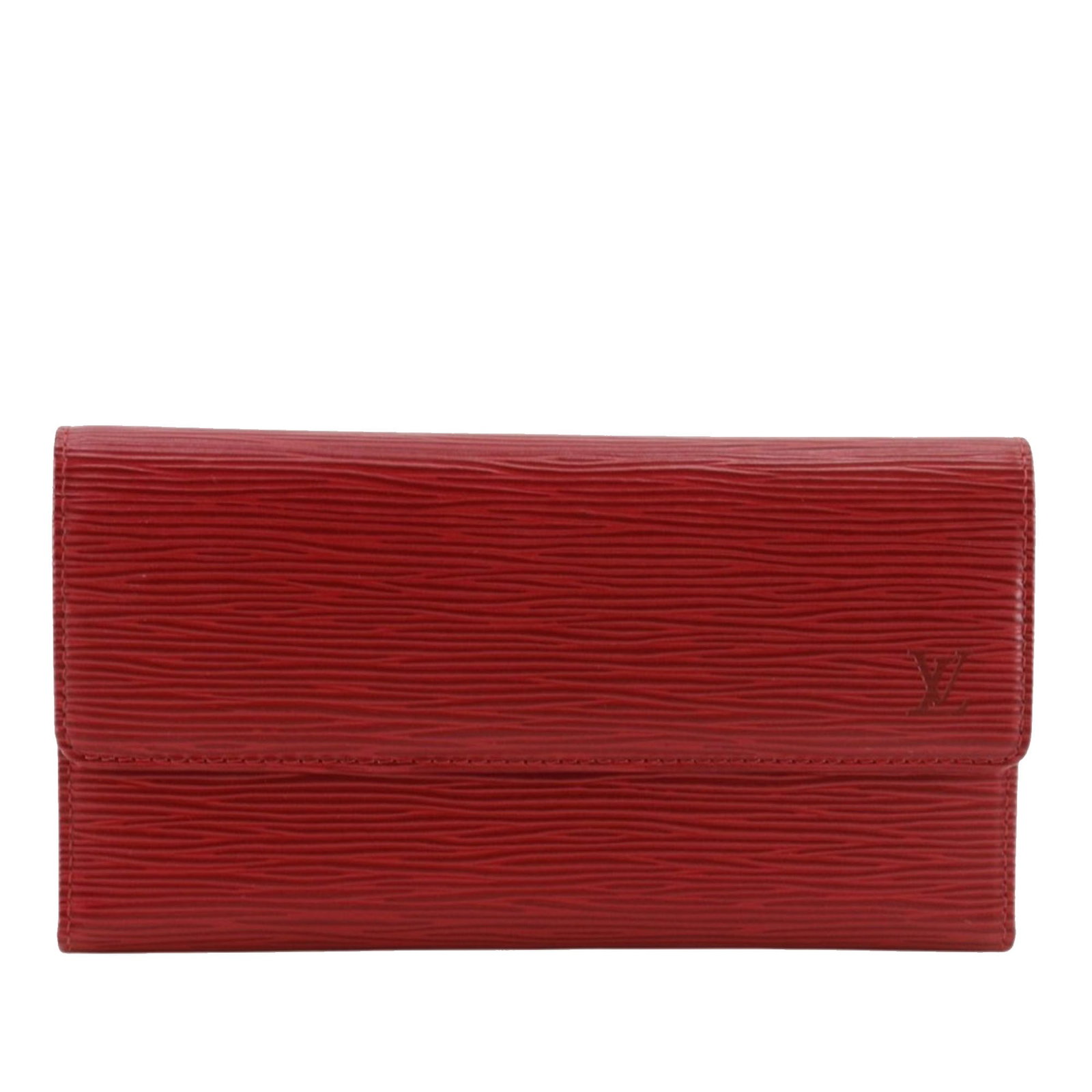 Louis Vuitton Epi Red International Long Wallet: Louis Vuitton Epi Red International Long Wallet This Louis Vuitton Epi Porte Tresor International Long Wallet is crafted from signature epi leather in a striking red hue. It features a front flap with