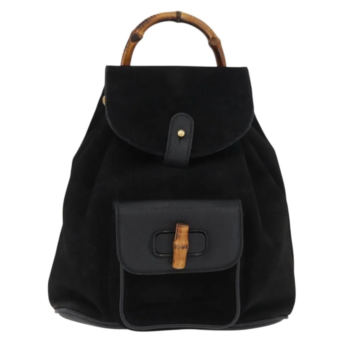 Gucci Bamboo Backpack Black Suede Bag Made in Italy (1 of 18)