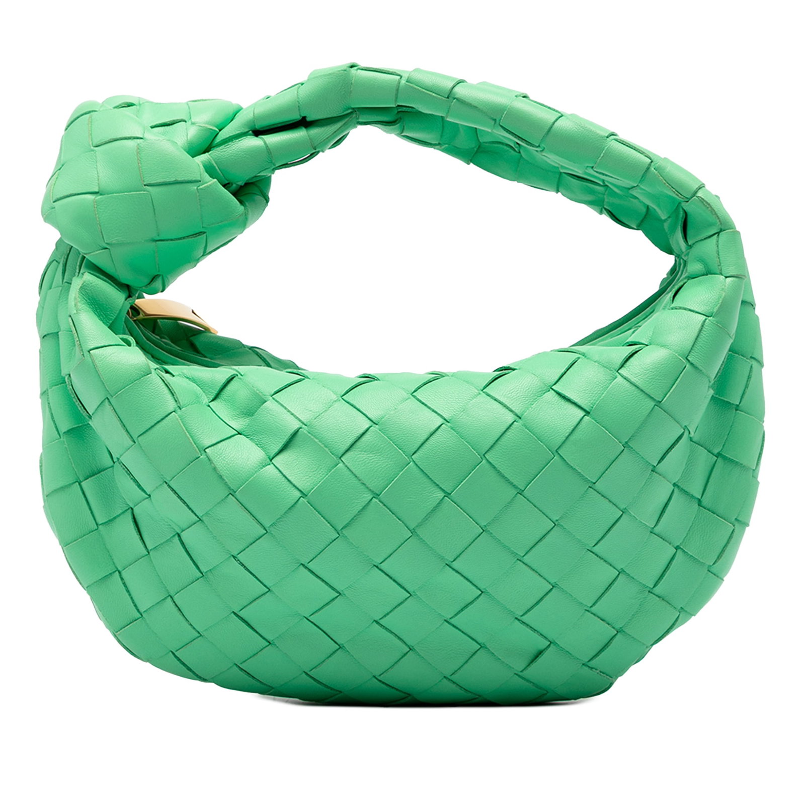 Green leather shoulder bag Bottega Veneta Candy Nappa Intrecciato Jodie (1 of 5)