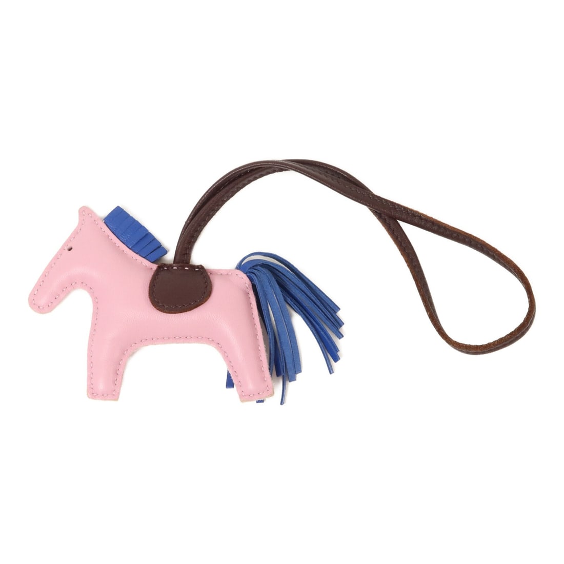 Hermes Rodeo PM Milo Leather Charm Mauve Sylvestre Bleu France (1 of 7)