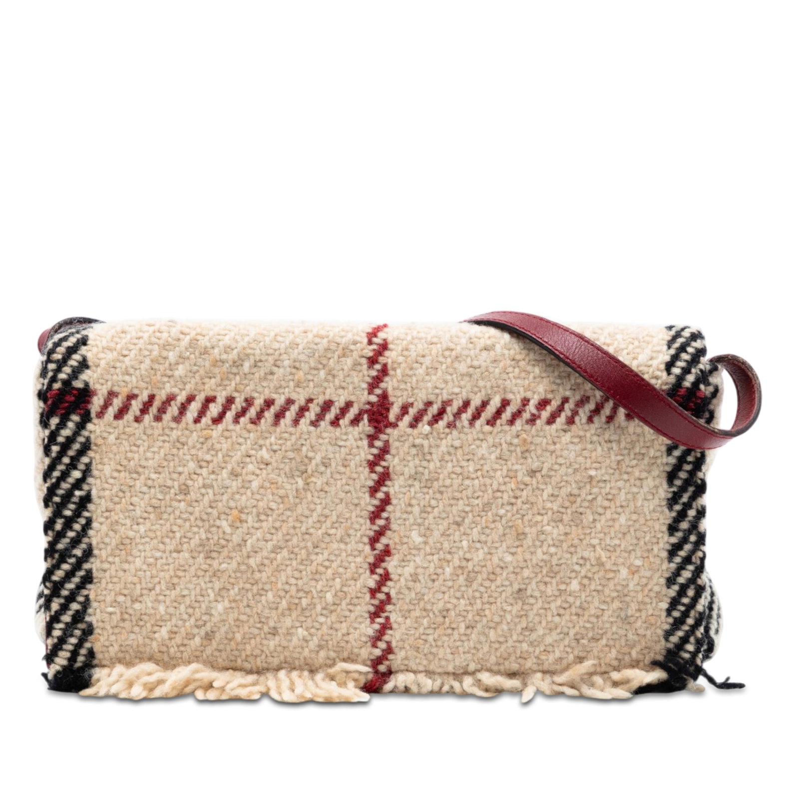 Burberry Mega Check Wool Beige Shoulder Bag: Burberry Mega Check Wool Beige Shoulder Bag This Burberry Mega Check Wool Shoulder Bag features a wool body with a classic check pattern and an adjustable flat leather strap. The bag is designed with 