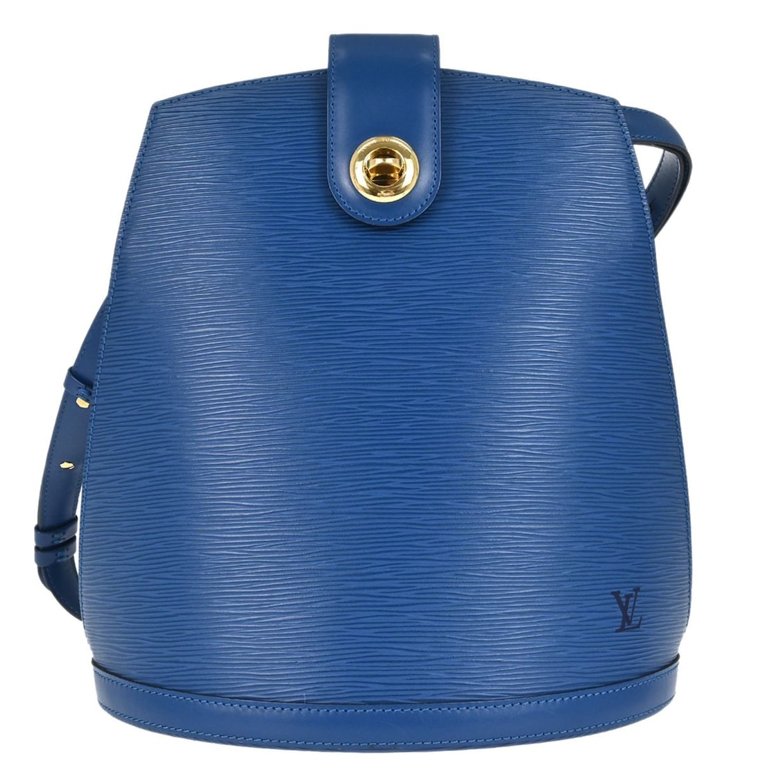 Louis Vuitton Cluny M52255 Blue Epi Leather Shoulder Bag: Louis Vuitton Cluny M52255 Blue Epi Leather Shoulder Bag Vintage Louis Vuitton Cluny shoulder bag in blue Epi leather with a drawstring closure and adjustable shoulder strap. The interior is lined in 
