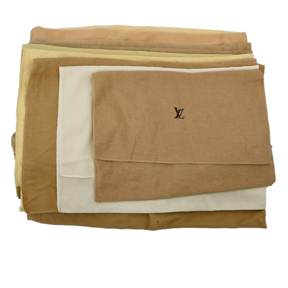 Set of 10 Louis Vuitton authentic cotton dust bags brown beige (1 of 8)
