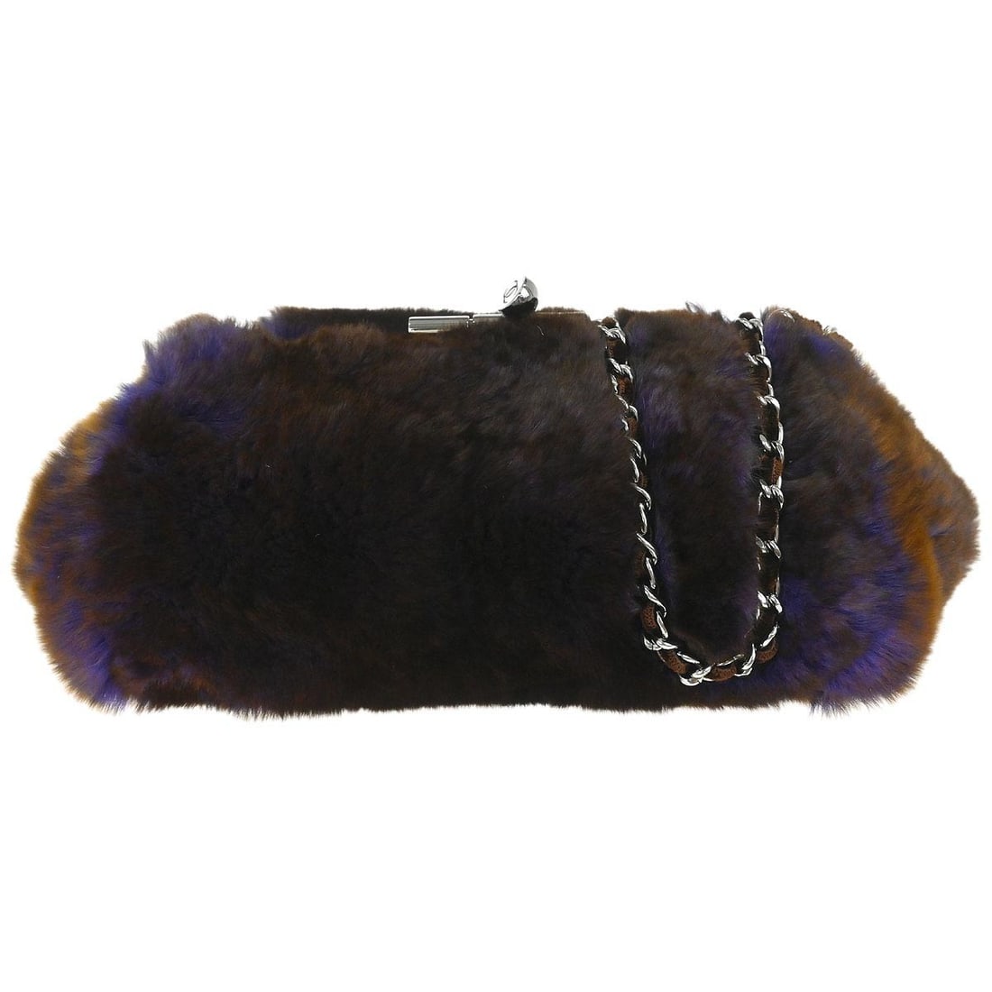 CHANEL Mini Shoulder Bag in Brown Purple Lapin Fur (1 of 10)