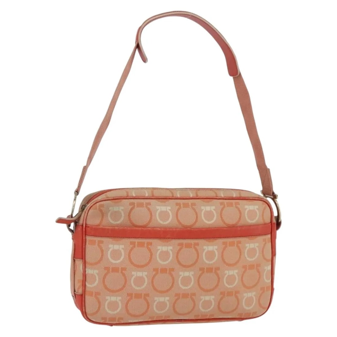 Orange Canvas Shoulder Bag Salvatore Ferragamo Gancini
