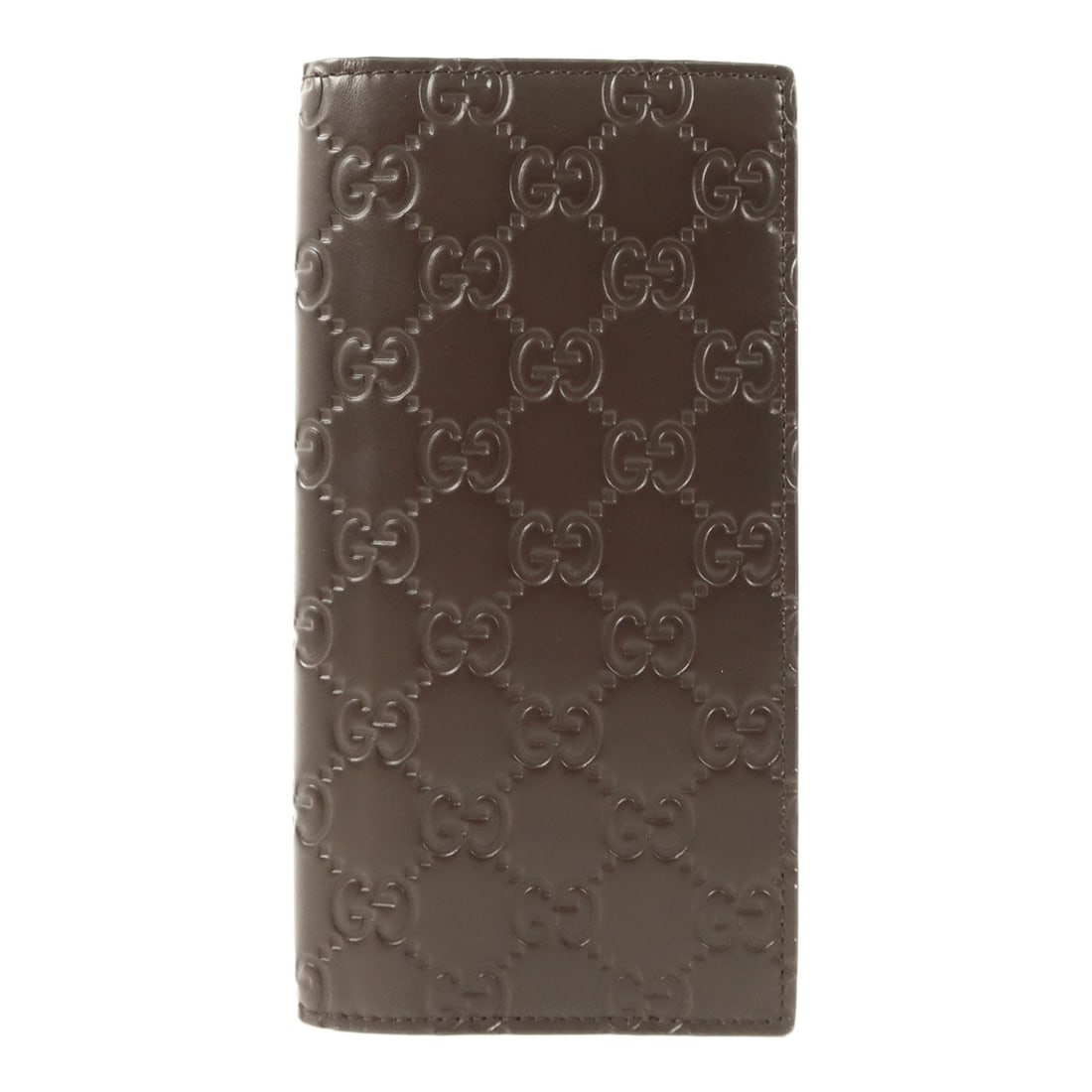 GUCCI 779828 GG Bifold Wallet Brown Calfskin Leather