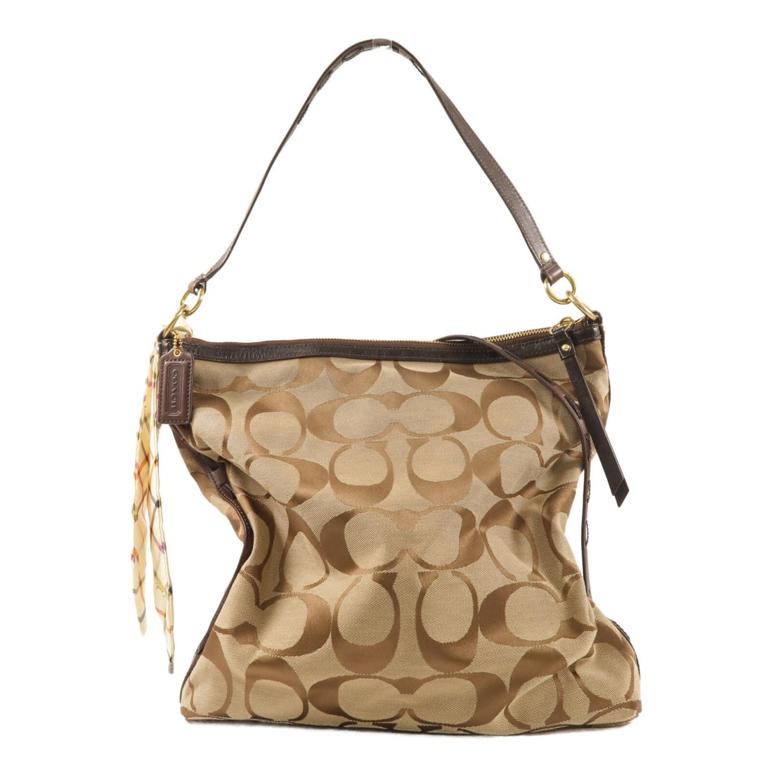 COACH F13007 2Way Shoulder Bag Brown Canvas GHW: COACH F13007 2Way Shoulder Bag Brown Canvas GHW COACH 2way shoulder bag in brown canvas, model F13007, designed for women. It features a brown frame color, a handle and adjustable shoulder strap, and 