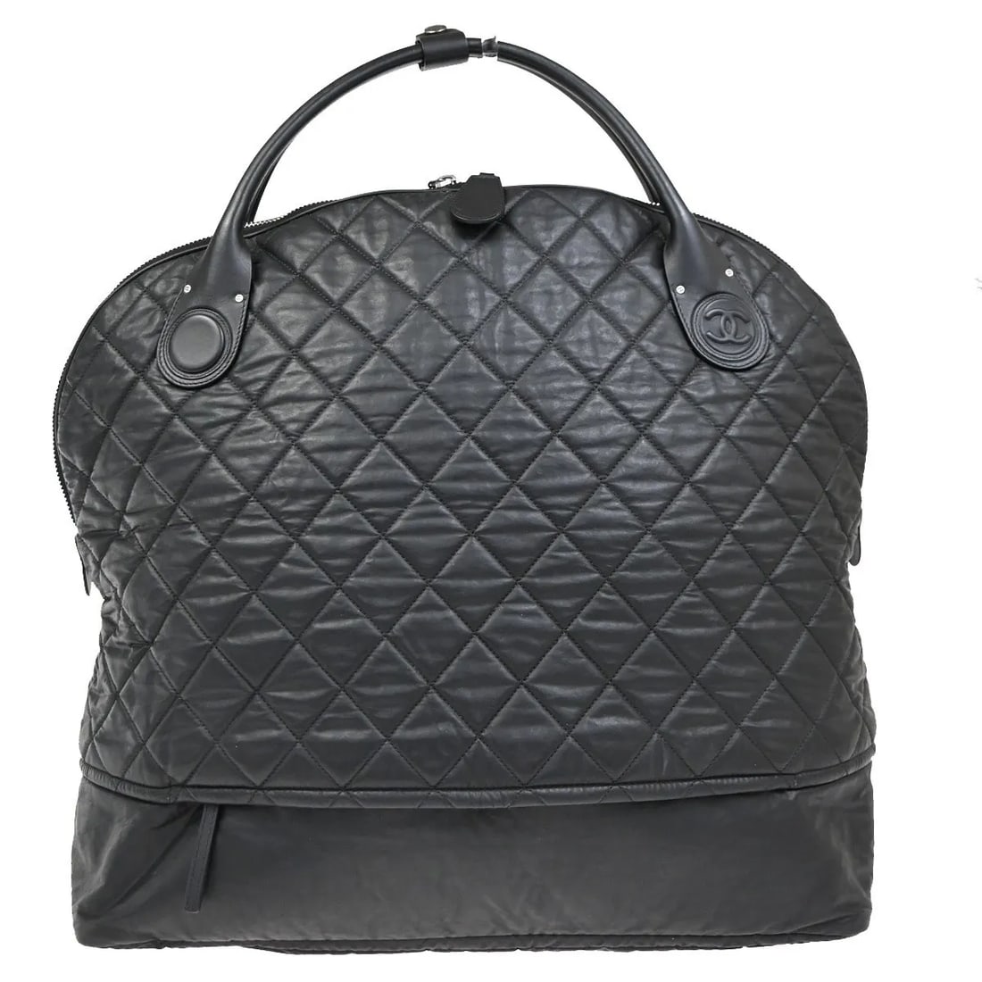 Chanel Black Nylon Quilted Horizontal Sport Travel Bag