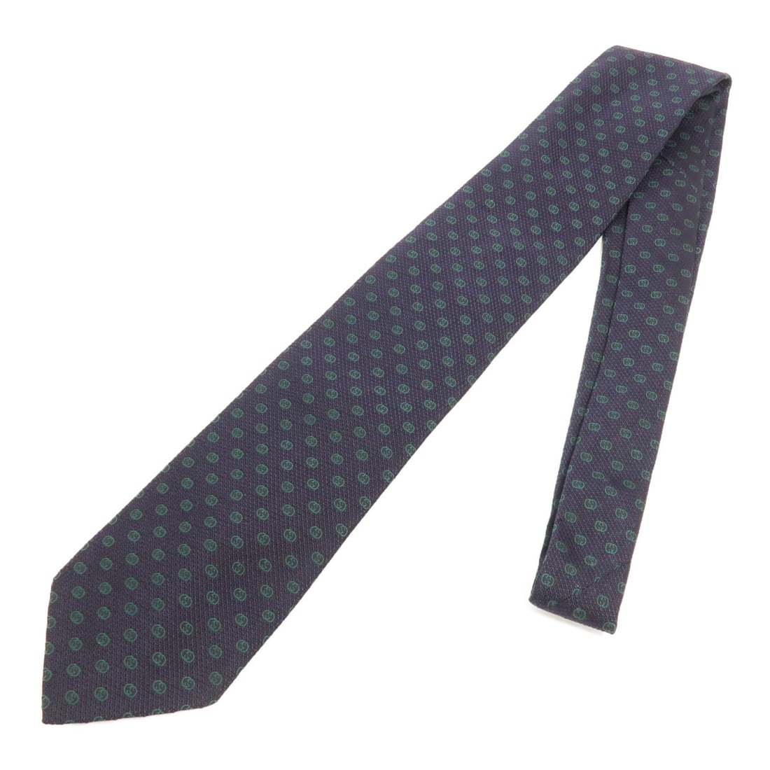 Gucci GG Silk Necktie in Dark Blue and Green