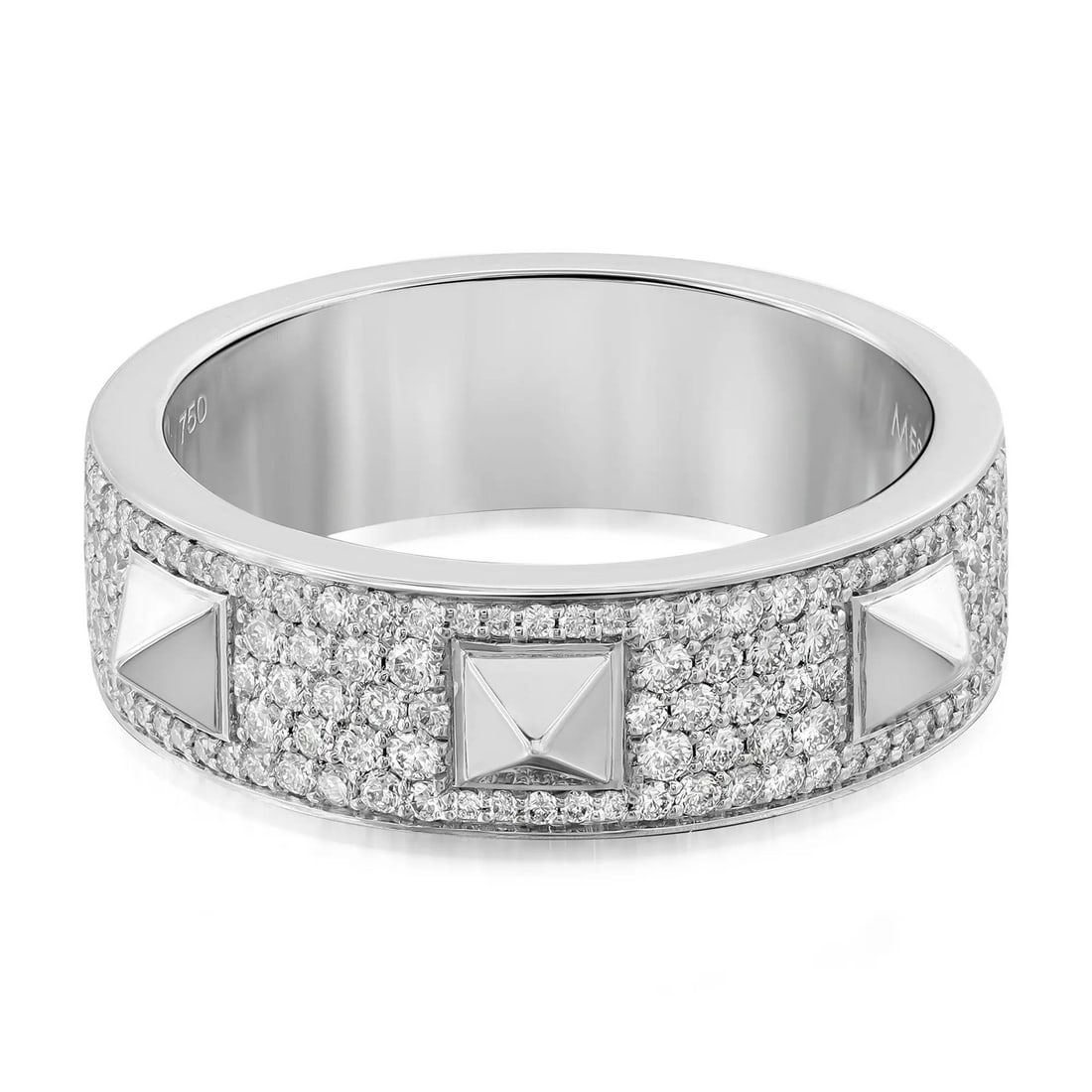 Messika Spiky 0.61ct Diamond Band Ring 18K White Gold Size 8.25